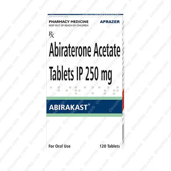 Abirakast Acetato de Abiraterona 250mg (Zytiga Genérico) 120 Comprimidos - Medicamento cáncer de próstata