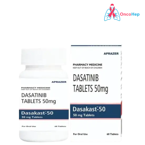 Dasakast Dasatinib 50mg (Sprycel Genérico) 60 Comprimidos - Medicamento cáncer de sangre