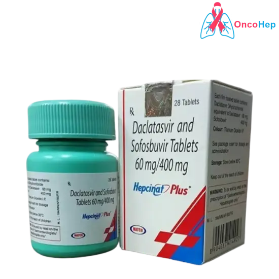 Hepcinat Plus Daclatasvir 60mg / Sofosbuvir 400mg 28 Comprimidos - Medicamento Hepatitis C