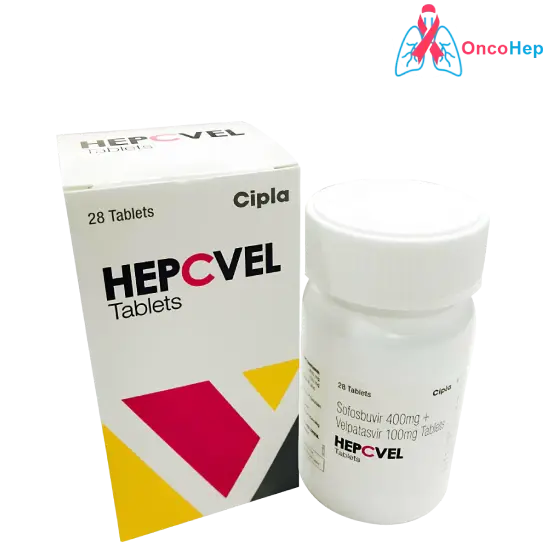 Hepcvel Sofosbuvir 400mg + Velpatasvir 100mg (Epclusa Genérico) 28 Comprimidos - Medicamento Hepatitis C