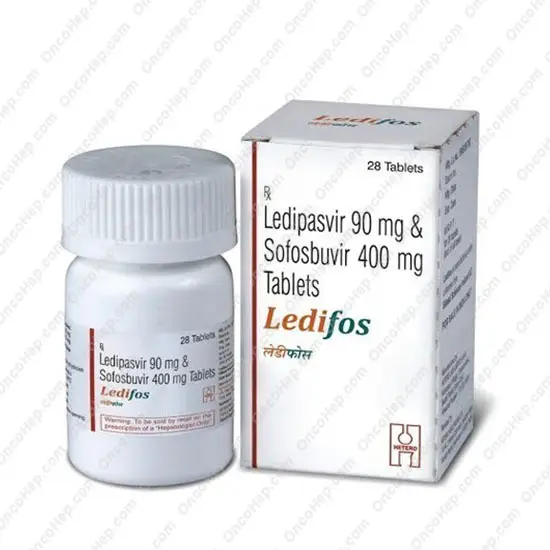 Ledifos Ledipasvir 90mg/ Sofosbuvir 400mg (Harvoni Genérico) 28 Comprimidos - Medicamento Hepatitis C