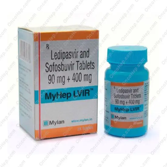 Myhep LVIR Ledipasvir 90mg/ Sofosbuvir 400mg (Harvoni Genérico) 28 Comprimidos - Medicamento Hepatitis C