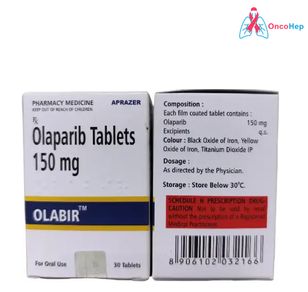 Olabir Olaparib 150 mg (Lynparza Genérico) 30 Comprimidos - Medicamento para cáncer de ovario, mama, páncreas y próstata