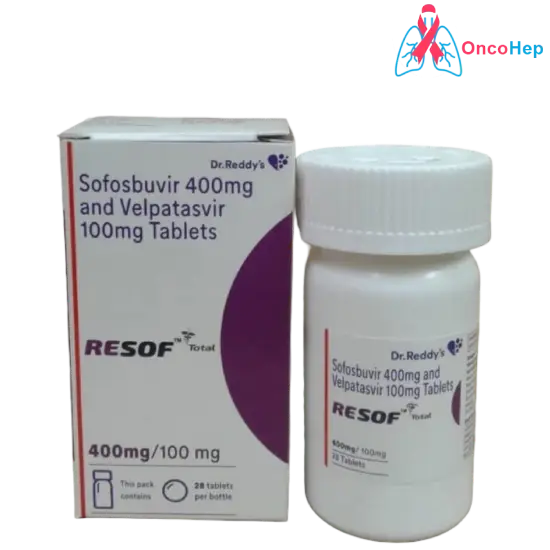 Resof Total Sofosbuvir 400mg + Velpatasvir 100mg (Epclusa Genérico) 28 Comprimidos - Medicamento Hepatitis C
