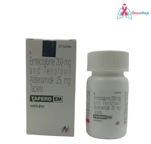 EMTRICITABINA 200 mg y TENOFOVIR ALAFENAMIDA 25 mg (Tafero EM) x 30 Comprimidos