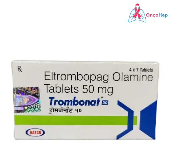 Trombonat - Eltrombopag 50 mg (Promacta Genérico) 28 Comprimidos - Medicamentos para la trombocitopenia idiopática