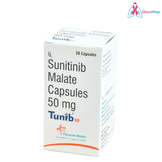 Tunib Sunitinib 50mg (Sutent Genérico) 28 Cápsulas