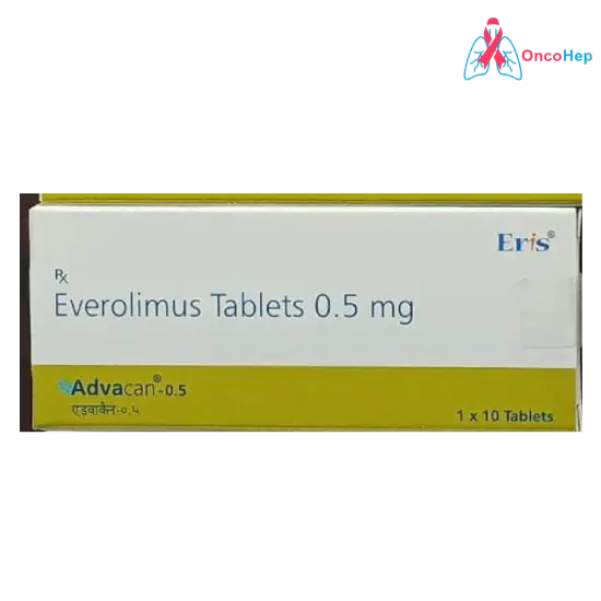 Everolimus genérico 0.5 mg (Advacan) – 10 comprimidos – Medicamento para el cáncer de mama, cáncer de pulmón, cáncer de páncreas, cáncer de riñón y la prevención del rechazo de órganos en pacientes trasplantados