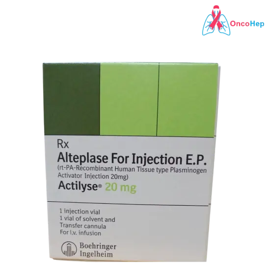 Alteplasa genérica 20 mg (Actilyse) para Inyección – Medicamento para el tratamiento del ataque cardíaco, la embolia pulmonar y el accidente cerebrovascular isquémico