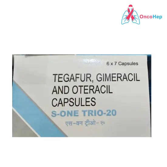 TEGAFUR 20 mg + GIMERACIL 5.8 mg + OTERACIL 15.8 mg (S-One Trio) x 42 Cápsulas