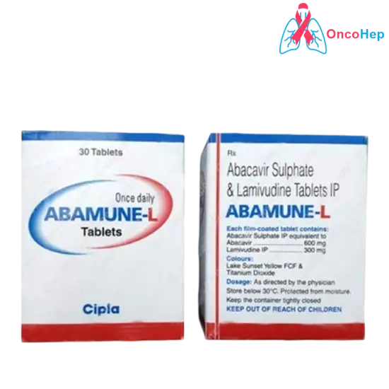 Abamune L Abacavir 600mg + Lamivudine 300mg (Generic Kivexa) 30 Tablets - Medicine for HIV