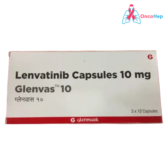 Glenvas Lenvatinib 10mg (Generic Lenvima) 30 Capsules - Medicine for thyroid, liver & kidney cancers