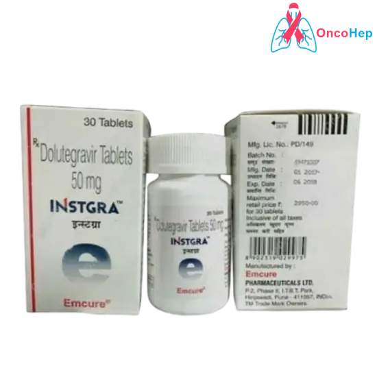 Instgra Dolutegravir 50 mg (Generic Tivicay) 90 Tablets - Medicine for HIV-1 infection