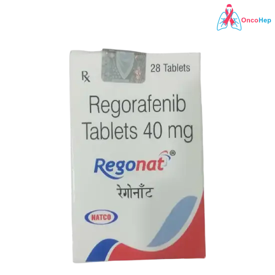 Regonat Regorafenib 40mg (Generic Stivarga) 28 Tablets - Medicine for Metastatic colorectal cancer, Gastrointestinal stromal tumors, and hepatocellular carcinoma