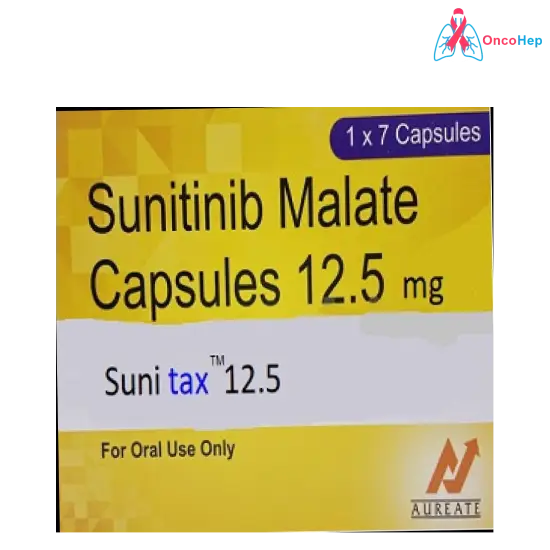 Sunitax Sunitinib 12.5mg (Sutent Generic) 7 Capsules - Medicine for Kidney Cancer, Gastrointestinal Stromal Tumors, and Pancreatic Neuroendocrine Tumors