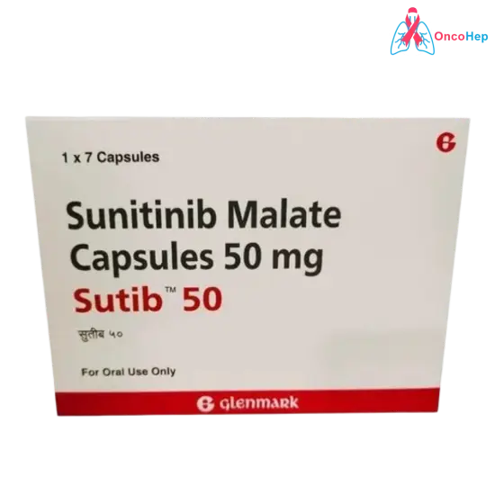 Sutib Sunitinib 50mg (Sutent Generic) 7 Capsules - Medicine for Kidney Cancer, Gastrointestinal Stromal Tumors, and Pancreatic Neuroendocrine Tumors