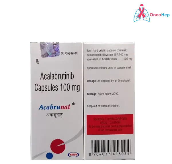 Acabrunat Acalabrutinib 100 mg (Generic Calquence) 30 Capsules - Medicine for Chronic Lymphocytic Leukemia and Mantle Cell Lymphoma