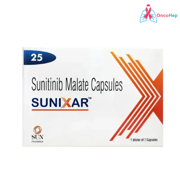 Sunixar Sunitinib 25mg (Sutent Generic) 7 Capsules - Medicine for Kidney Cancer, Gastrointestinal Stromal Tumors, and Pancreatic Neuroendocrine Tumors