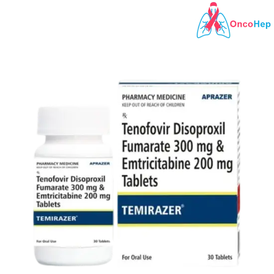 Temirazer Tenofovir Disoproxil Fumarate 300mg / Emtricitabine 200 mg (Generic Truvada) 30 Tablets - Medicine for HIV-1 Infection