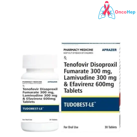 Tudobest LE Tenofovir 300mg + Lamivudine 300mg + Efavirenz 600mg (Generic Symfi) 30 Tablets - Medicine for HIV-1 infection