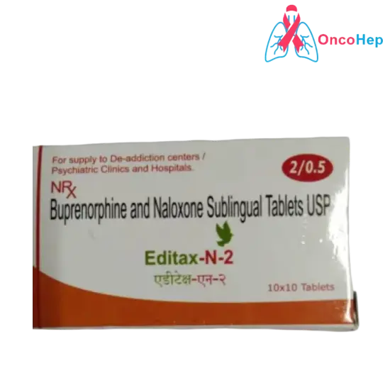 Buprenorphine 2mg/Naloxone 0.5mg (Editax-N-2) x 100 Tablets
